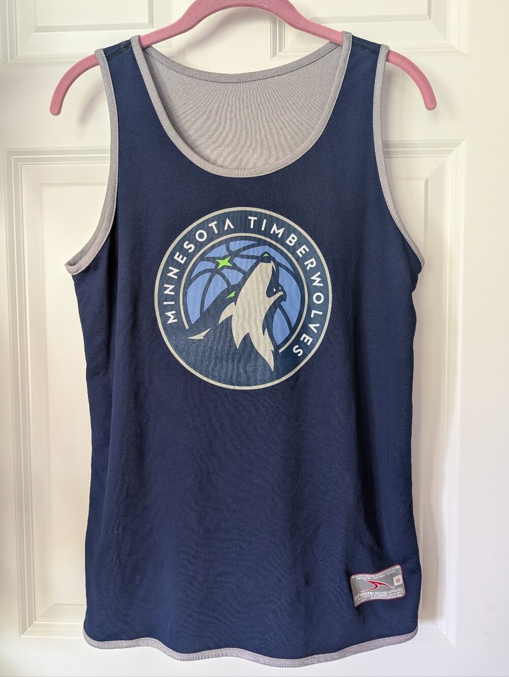 Authentic Score Apparel MN Timberwolves reversable tank Jersey adult small 51